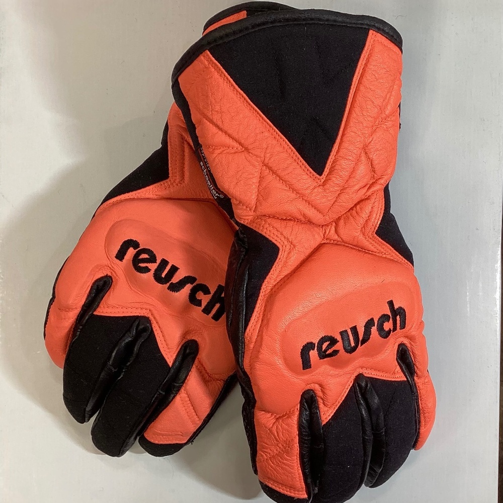REUSCH UNISEX X-CALIBUR GIANT SLALOM CORAL LEATHER SKI GLOVES
